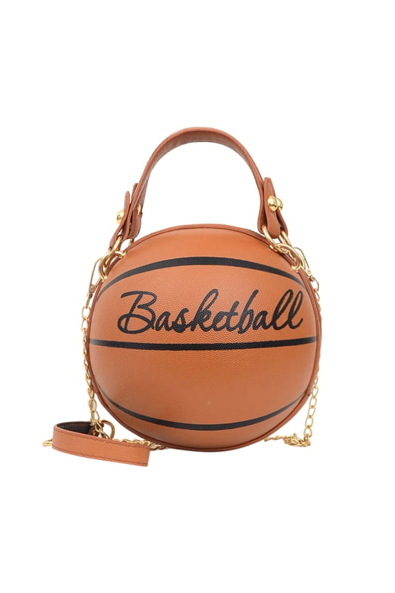 Round Basketball Shoulder Bag Women Football Totes Chain Messenger Handbag