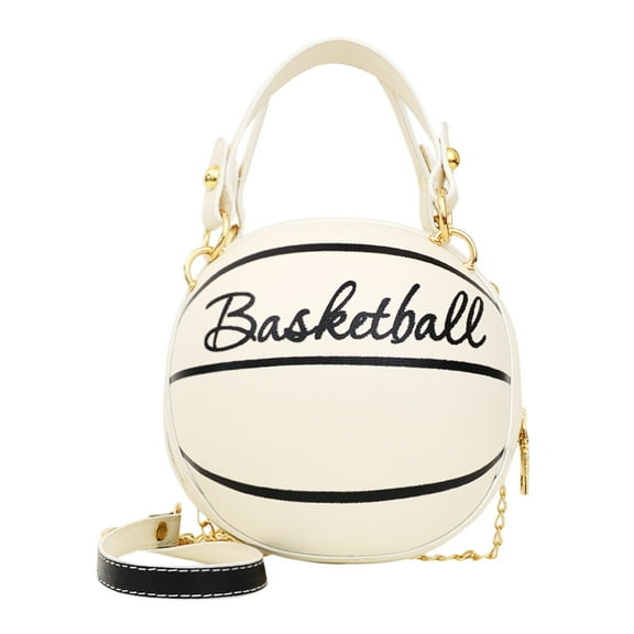 Round Basketball Shoulder Bag Women Football Totes Chain Messenger Handbag