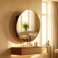 thumbnail image 1 of Round Bathroom Mirror Medicine Cabinet with Storage - Matte Gold 52cm Iron Frame, Adjustable Shelves, Easy No-Tool Installation for Modern Bathroom Vanity, 1 of 9