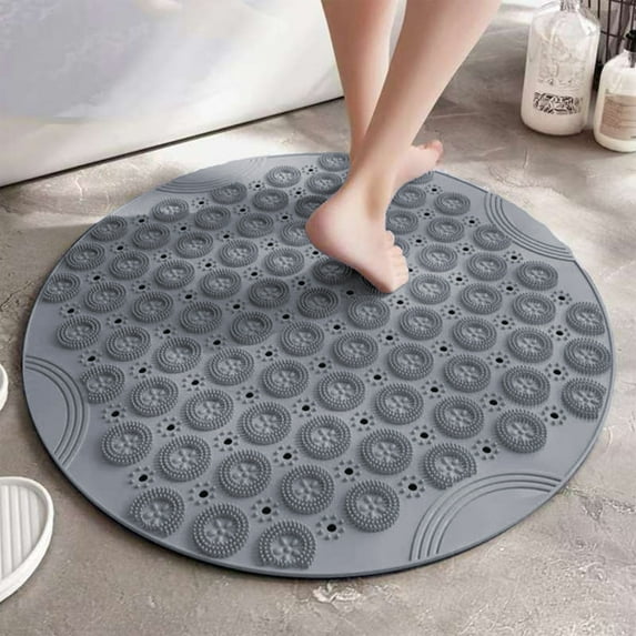 Round Bathroom Slip-Proof Shower Mat, Waterproof Floor Mats, Anti-Slip Bathtub Mats for Safe and Comfortable Bathing