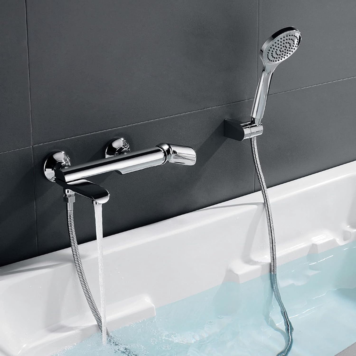 Shower Rota Round Bathtub Faucet Shower Set, Wall Mounted Bathroom Single Handle ...