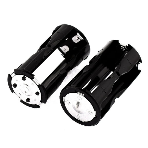 Round Battery Holder Container Case 2Pcs for 4 x AAA Batteries