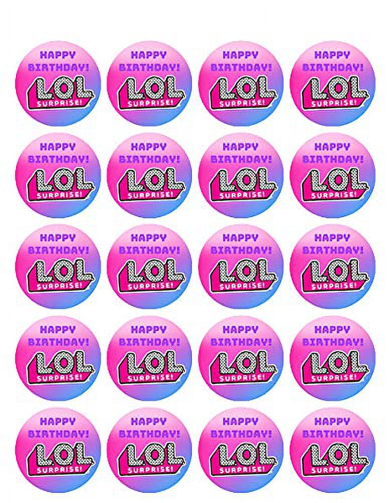 Round Bday Design Edible Image Cupcake Toppers!