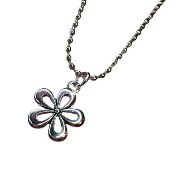 Round Bead Chain Big Flower Necklace Sweater Chain Neck Chain Accessories