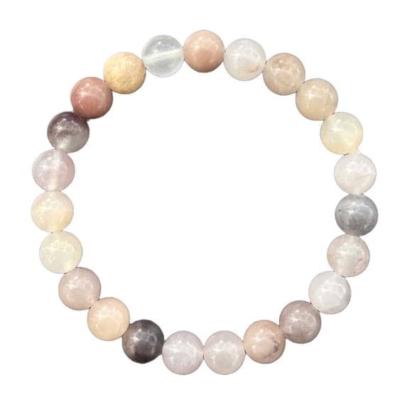 Round Beaded Bracelet Gemstone Jewelry - Beaded Bracelets for Women Stretch Healing Bracelet - Natural Stone Gemstone Jewelry Gifts for Daily Wear 0.3in Width