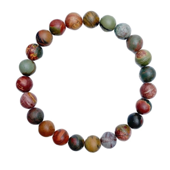 Round Beaded Bracelet Gemstone Jewelry - Beaded Bracelets for Women Stretch Healing Bracelet - Natural Stone Gemstone Jewelry Gifts for Daily Wear 0.3in Width