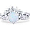 thumbnail image 1 of Round Beaded Marquise Style White Opal White Tone 925 Sterling Silver, Size 6, 1 of 7