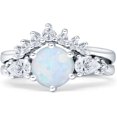 thumbnail image 1 of Round Beaded Marquise Style White Opal White Tone 925 Sterling Silver, Size 9, 1 of 7