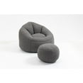 thumbnail image 1 of Round Bean Bag Chair with Ottoman,Comfy BeanBag Chair for Adults and Children,Ultra Soft Lazy Sofa BeanBag Sofa with Footstool,Modern Accent BeanBag Chairs for Living Room,Bedroom,Apartment, 1 of 7