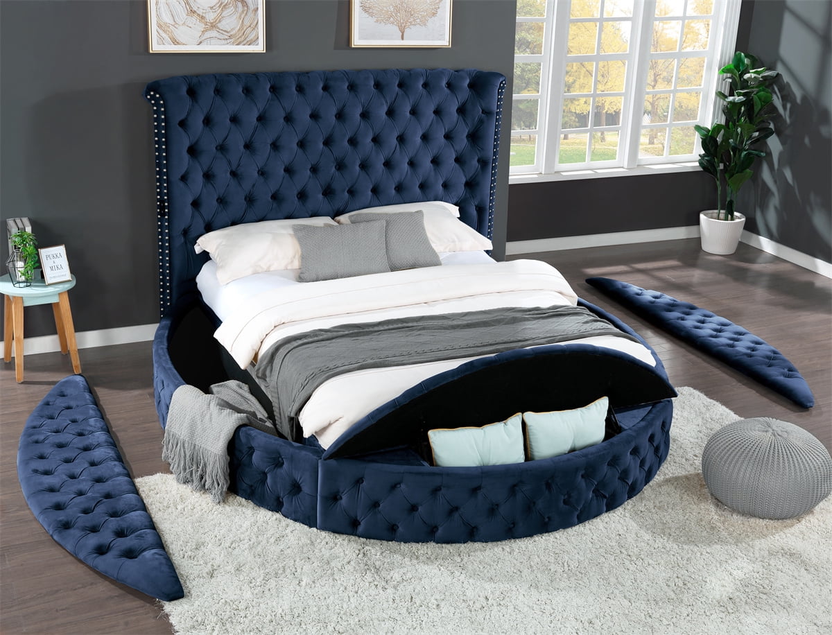 Upholstered round bed outlet