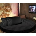 thumbnail image 1 of Round Bed Sheet Set, 600 Thread Count, 100% Egyptian Cotton, 15" Deep Pocket,92" Diameter, Round Sheet Set, Super Soft, Luxury and Easy Care -Dark Gray Stripe, King Size, 1 of 2