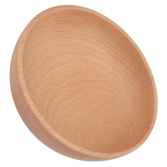 Round Beech Wood Bowl, Versatile For Food Serving Decorative Display, Eco,Friendly Heat,Safe