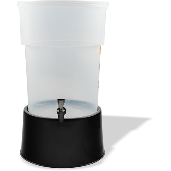 Round Beverage Dispenser with Base 5 Gallon - Black