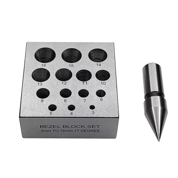 Round Bezel Block and Punch 17 Degree Size 3-16mm - Best Buy Wholesaler Jewelry Making Tools