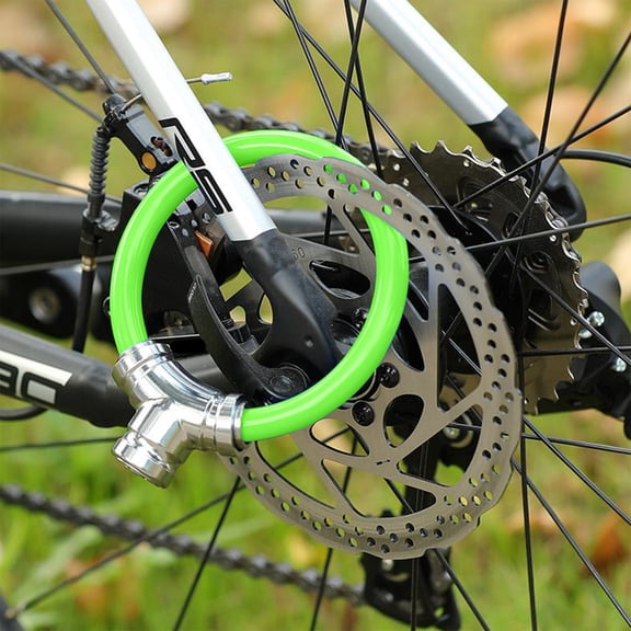 Round Bicycle Lock Thickened Steel Cable Lock Alloy Ring Lock Waterproof Anti-shear Can Be Used In Combination Anti-theft Locks(Green)