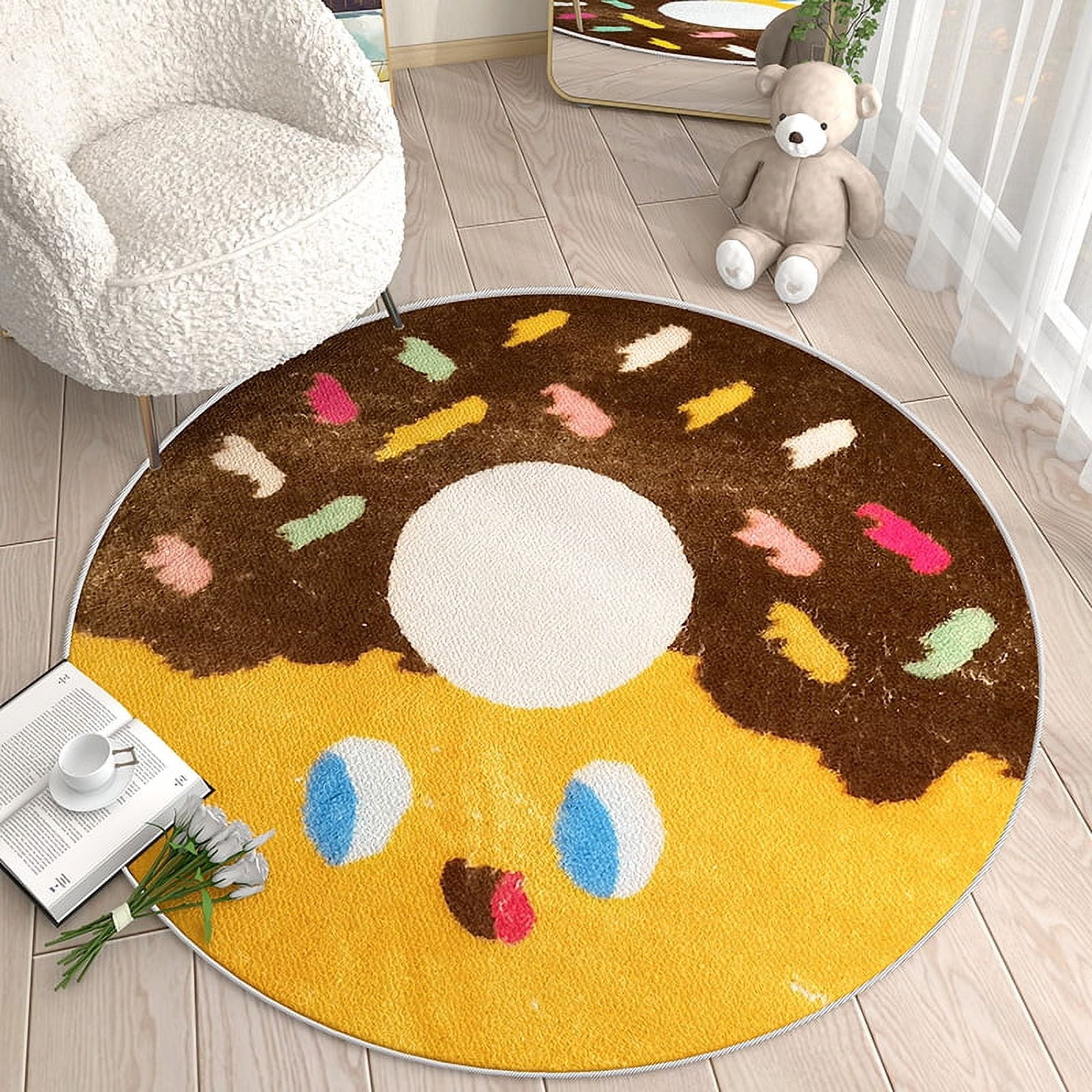 Round Biscuit Living Room Sofa Coffee Table Carpet Cute Girl Bedroom ...