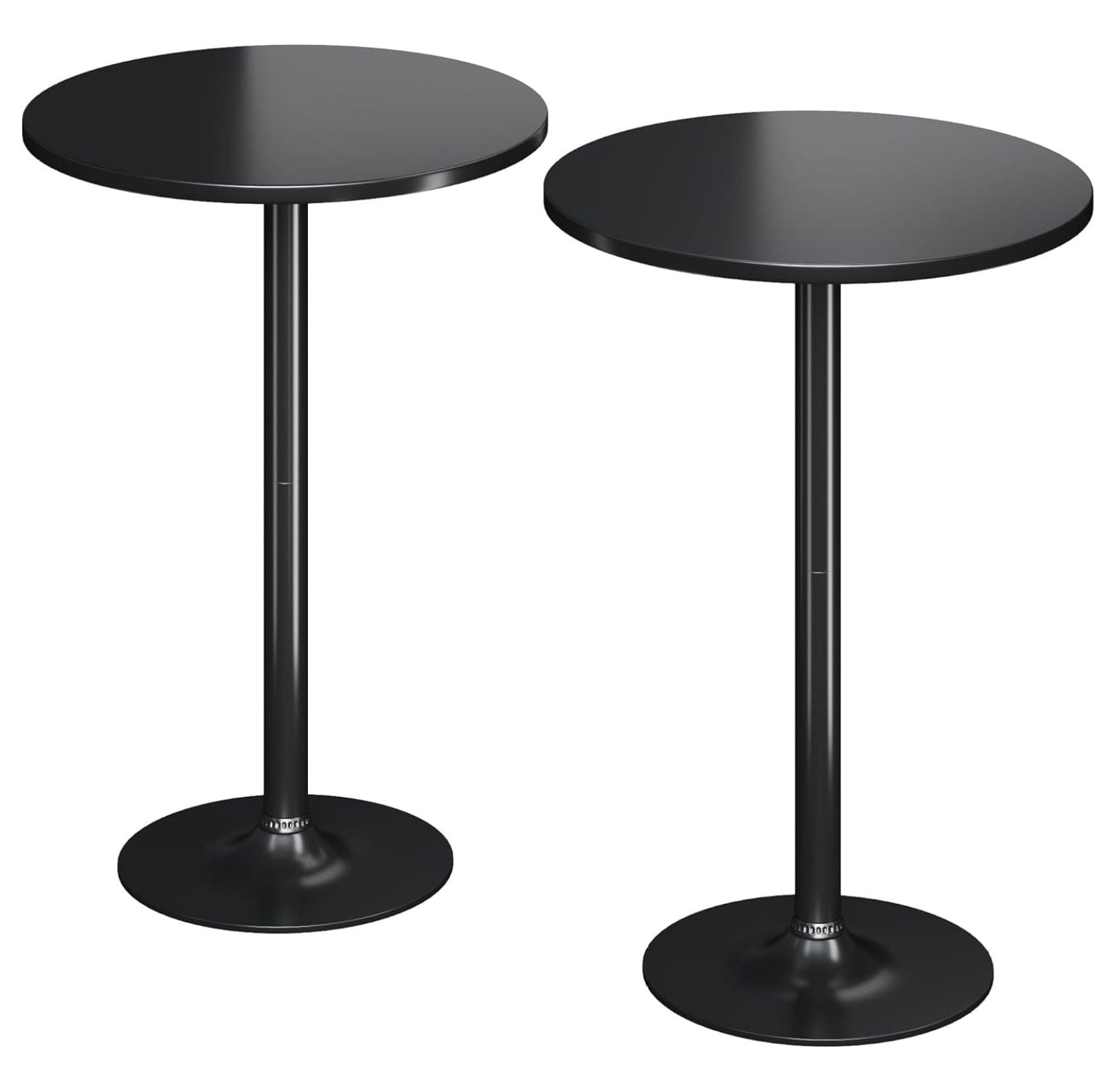 Black Round MDF and Metal Bar Height Pub Table Set
