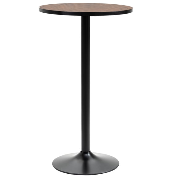 Round Bistro Table 42" | Ideal for Casual Gatherings at Home Bar | Elm Wood and Matte Black Steel Base | Fits Any Space