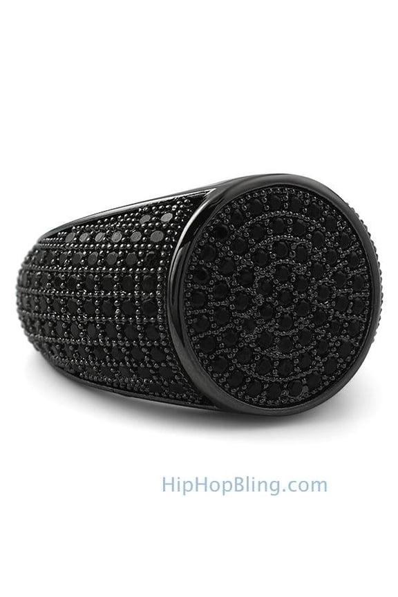 Round Black CZ Micro Pave Bling Ring (8)