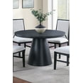 thumbnail image 1 of Round Black Dining Table - 48" Modern Round Table for 4, Cone Base, Rubberwood, Kitchen/Dining Room. Contemporary Style., 1 of 8