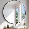 thumbnail image 1 of Round Black Mirror 39 inch Circle Mirror, Metal Frame Bathroom Mirror, Round Wall Mirror, Circle Mirrors for Wall Entryway Bedroom Living Room, 1 of 7
