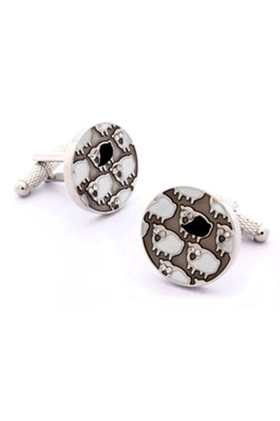 Round Black Sheep Cufflinks