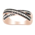 thumbnail image 1 of AFFY Round Black & White Diamond Crisscross Anniversary Band Ring 14K Solid Rose Gold(0.62 Cttw), 1 of 1