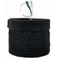 thumbnail image 1 of Round Black Woven Storage Basket 5.5×5.5×5.9inch Small Polyester Rope Storage Baskets Bins Cleaning Cloth Eye Glass Storage Organizer for Bedroom Nursery Livingroom Entryway for DIY, 1 of 9