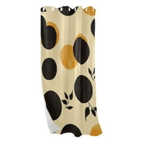 Round Black and Yellow Blackout Curtains for Living Room Bedroom 42W/52W x 84L Insulated Window Drapes 1 Panels