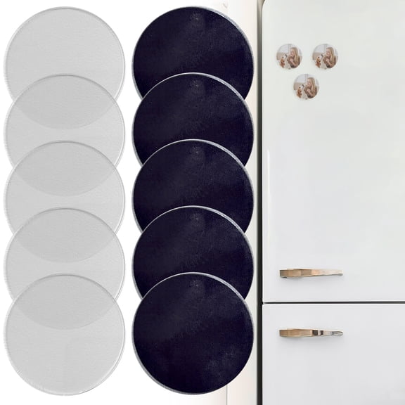 Round Blank Acrylic Fridge Magnet DIY Kit Self-Adhesive Magnetic Back Sheets Clear Transparent Magnet Blanks for Custom Photo Making Refrigerator Personalized Handmade Gift Decor 5Pcs