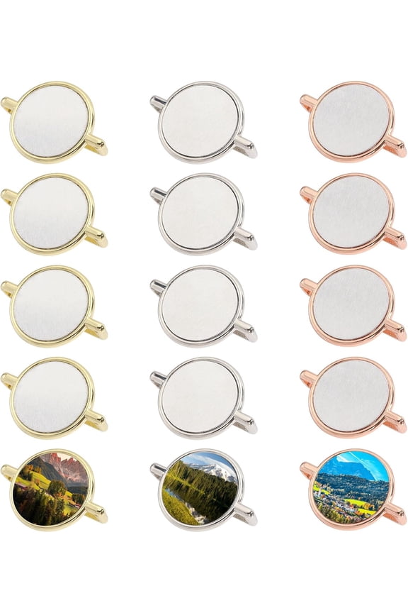 Round Blank Sublimation Watch Charms Alloy Personalized Sublimation Watch charm Blank Set with Aluminum Sheet DIY