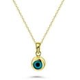 thumbnail image 1 of Round Blue Evil Eye Necklace in 14 Karat Solid Gold | Protection Necklace | Handcrafted Gold Evil Eye Jewelry | Greek - Turkish Evil Eye, 1 of 1