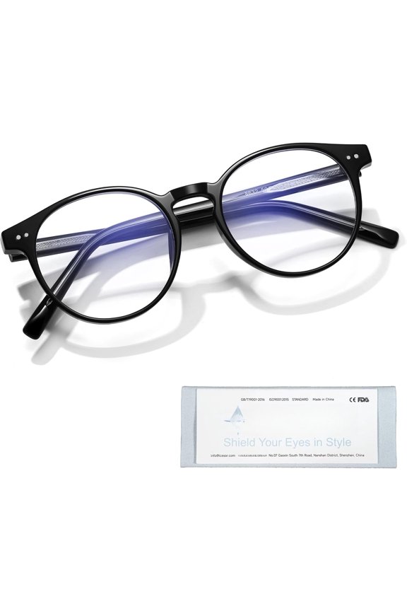 Round Blue Light Blocking Glasses Lightweight Chic Frame Anti Eye  Protection Computer Gaming for Women and Men