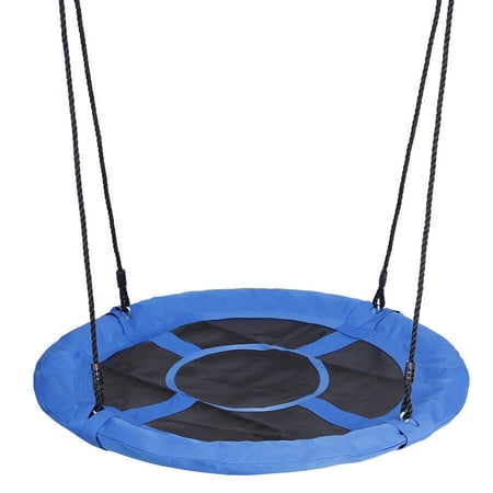 Round Blue Saucer Tree Swing 900D Oxford Waterproof Max 800Lbs W/Hanging Rope