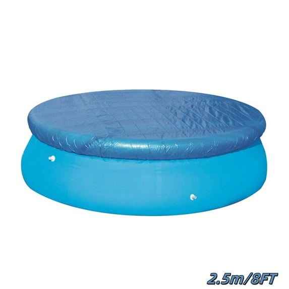 Round Blue Solar Pool Cover, Thermal Blanket for Efficient Heat Retention and Evaporation Reduction, 8ft Diameter