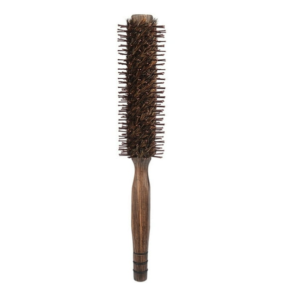 Round Boar and Nylon Bristle Brush Styling Hairbrush for Blow Drying and Curling Short Thin Fine Hair