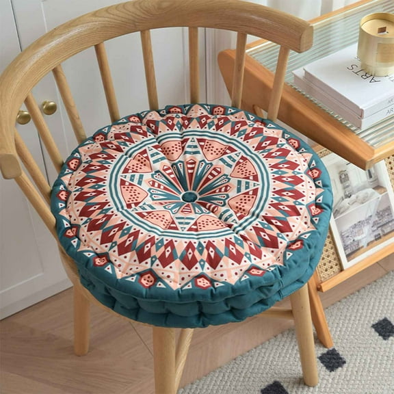 Round Bohemian Floor Pillow, Meditation Floor Pillow Ethnic Style Floor Cushions Large Handmade Pillows Seating Vintage Cushion for Yoga Living Room (Manor)