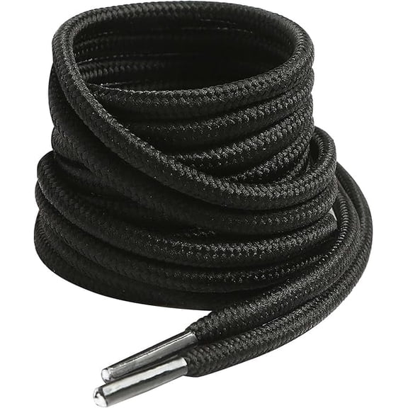 Round Boot Laces, 5/32" Outdoor Work & Hiking Shoe Laces for Boots,55INCH/140CM