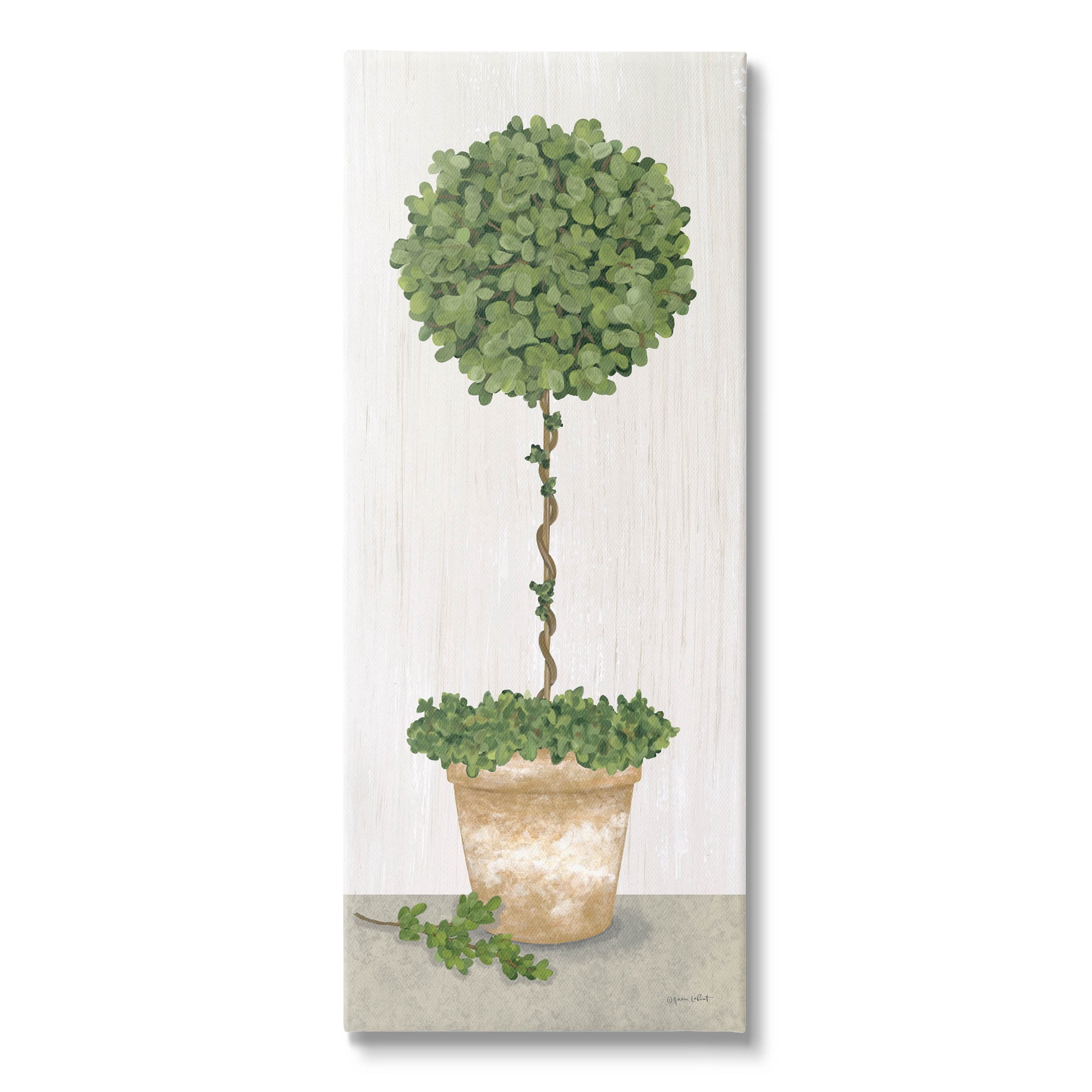 Round Botanical Potted Tree Botanical & Floral Graphic Art Gallery Wrapped Canvas Print Wall Art