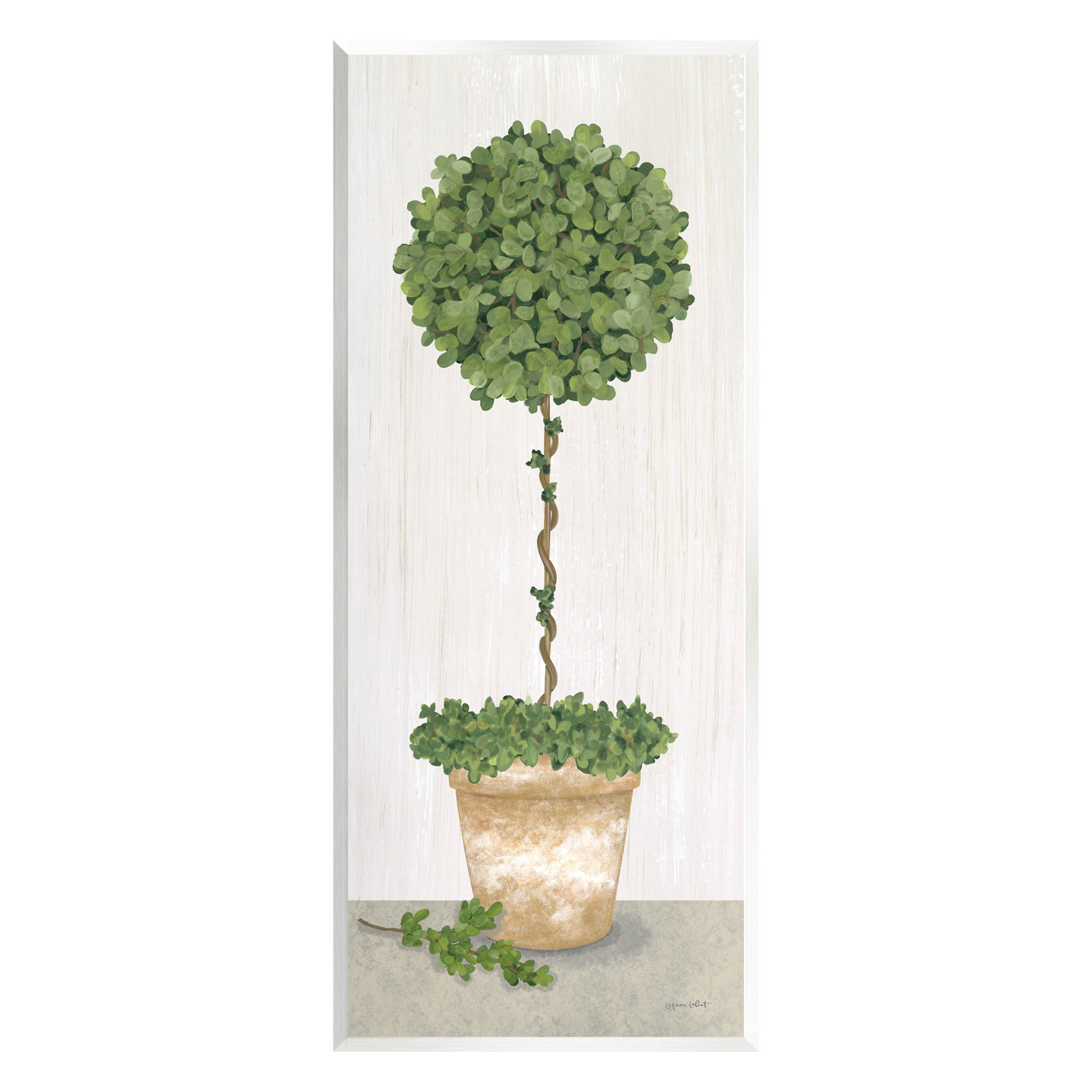 Round Botanical Potted Tree Botanical & Floral Graphic Art Unframed Art Print Wall Art