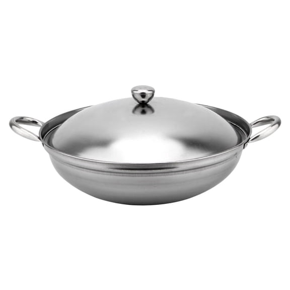ifundom Stainless Steel Hotpot Set with Double Handles, Round Cookware for Home Cooking, Family Meals, and Everyday Use