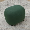 thumbnail image 1 of Round Boucle Upholstered Ottoman Chair, Footstool with Soft Padded Seat, Fully Assembled Modern Sofa Couch Footrest, Extra Seating for Bedroom Entryway, Green(18.5" D x 23" W x 16.5" H), 1 of 10