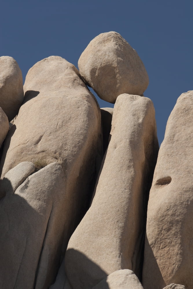Round Boulder On Top Of Rounded Rock Cliff And Blue Sky Palm Springs California United States of America Canvas Art - Michael Interisano Design Pics (12 x 19)