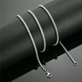 thumbnail image 1 of Round Box Chain Stainless Steel Necklace Silver Men Women Link Jewelry 16"-32", 1 of 8
