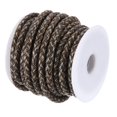 thumbnail image 1 of Uxcell 1 Roll 5.5 Yards Round Braided Leather Cord Vintage Khaki 0.2", 1 of 7