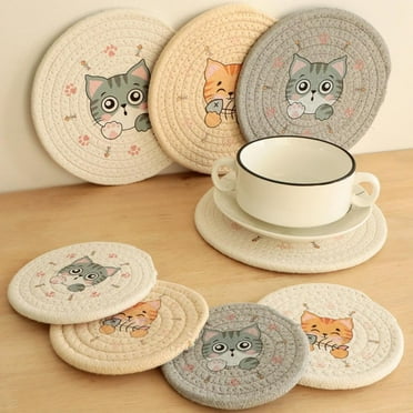 Round Braided Placemat High Temperature Resistant Home Decoration