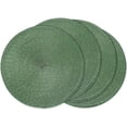 thumbnail image 1 of Round Braided Placemats 15 Inch Round Table Mats for Dining Tables Natural Woven Heat Resistant Place mats Set of 4 (Olive Green,4), 1 of 12
