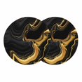 thumbnail image 1 of Round Braided Placemats Set of 2, Black Gold Non-Slip Place Mats for Dining Table Woven Washable Table Mats 13 inch Marble Luxury Abstract Abstract Fluid Texture for Kitchen Decoration, 1 of 9
