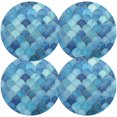 thumbnail image 1 of Round Braided Placemats Set of 4,Colorful Scales Washable Dining Table Durable PVC 15 Inch Non-Slip Heat Resistant Place Mats for Table Decor Home Decor, 1 of 7