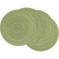thumbnail image 1 of Round Braided Placemats Set of 4 Cotton Fabric Round Table Mats Non Slip Washable 15 inch Round Place Mats (Green, 4), 1 of 7
